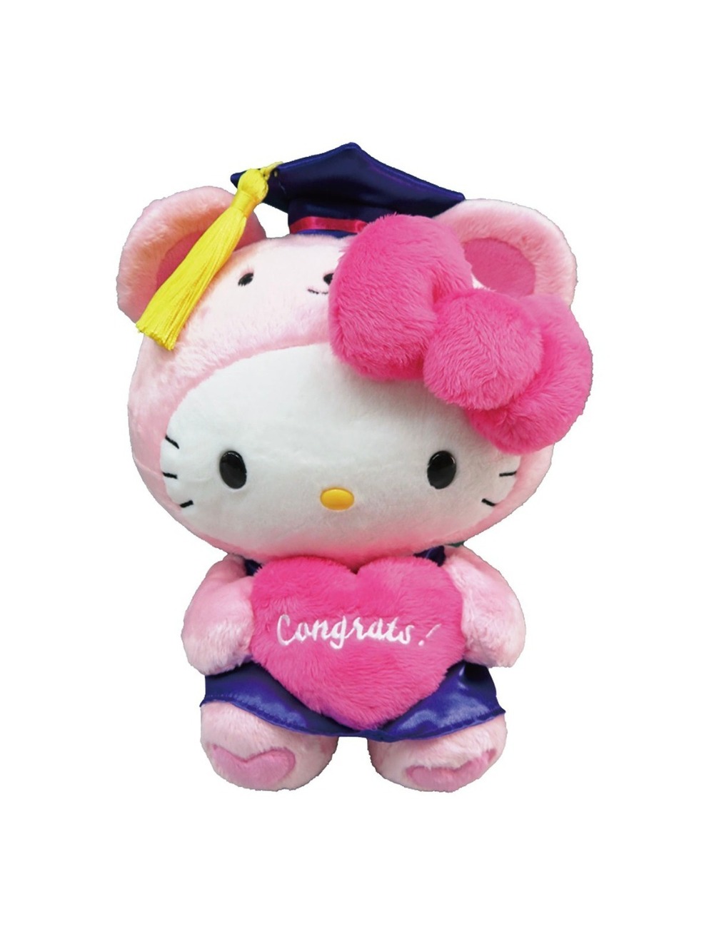 Hello Kitty Graduation Pink Bear Plush - 10"